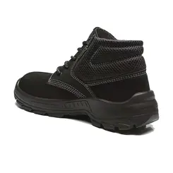 Botina com cadarço, Bracol, Preto, Nobuck com Bico de Plástico N45