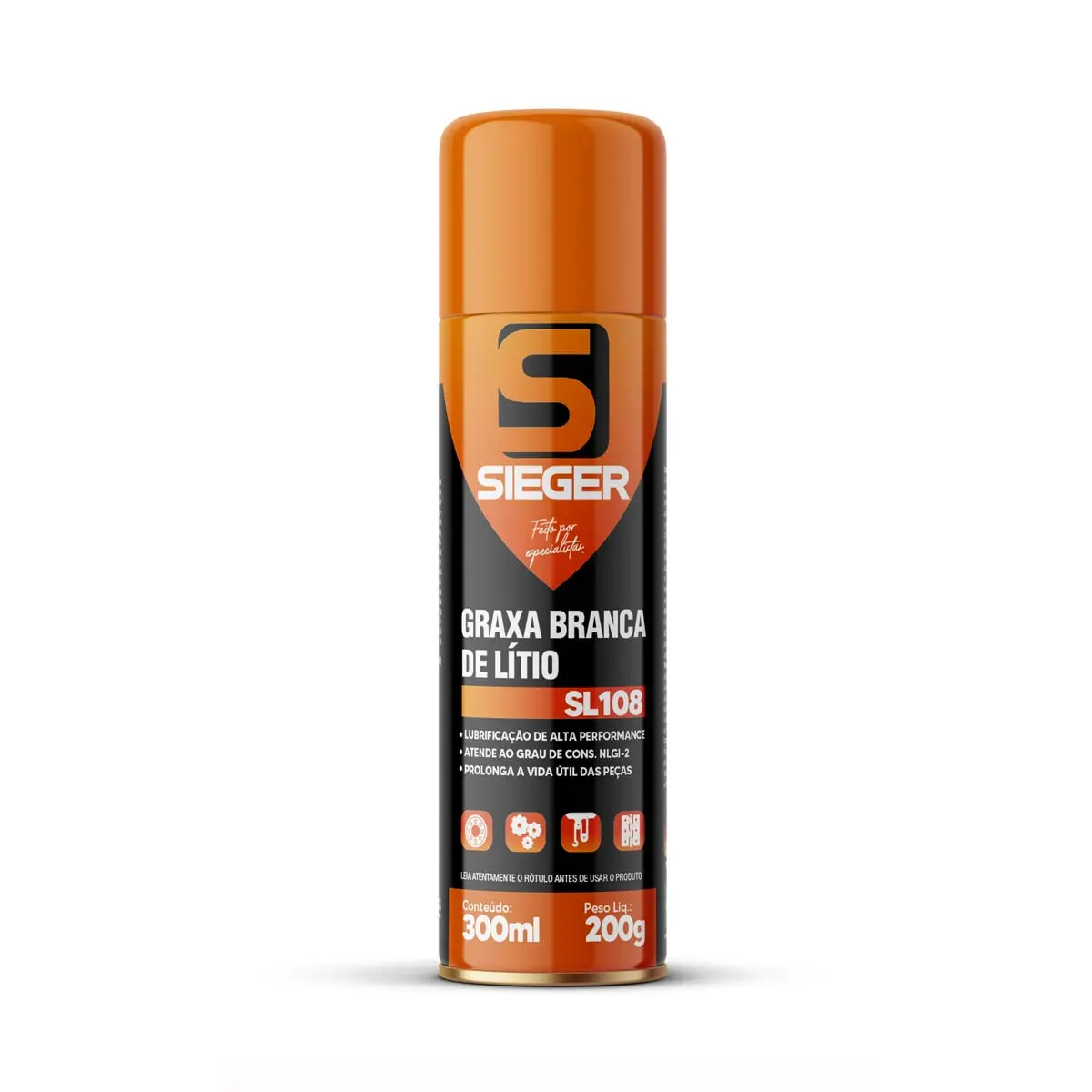 Graxa Branca de Lítio Spray SL108 300ml 200g Sieger