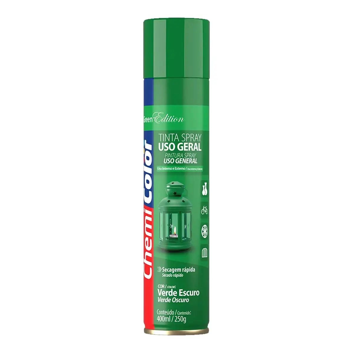 Tinta Spray Uso Geral Chemicolor Verde Escuro 400ml