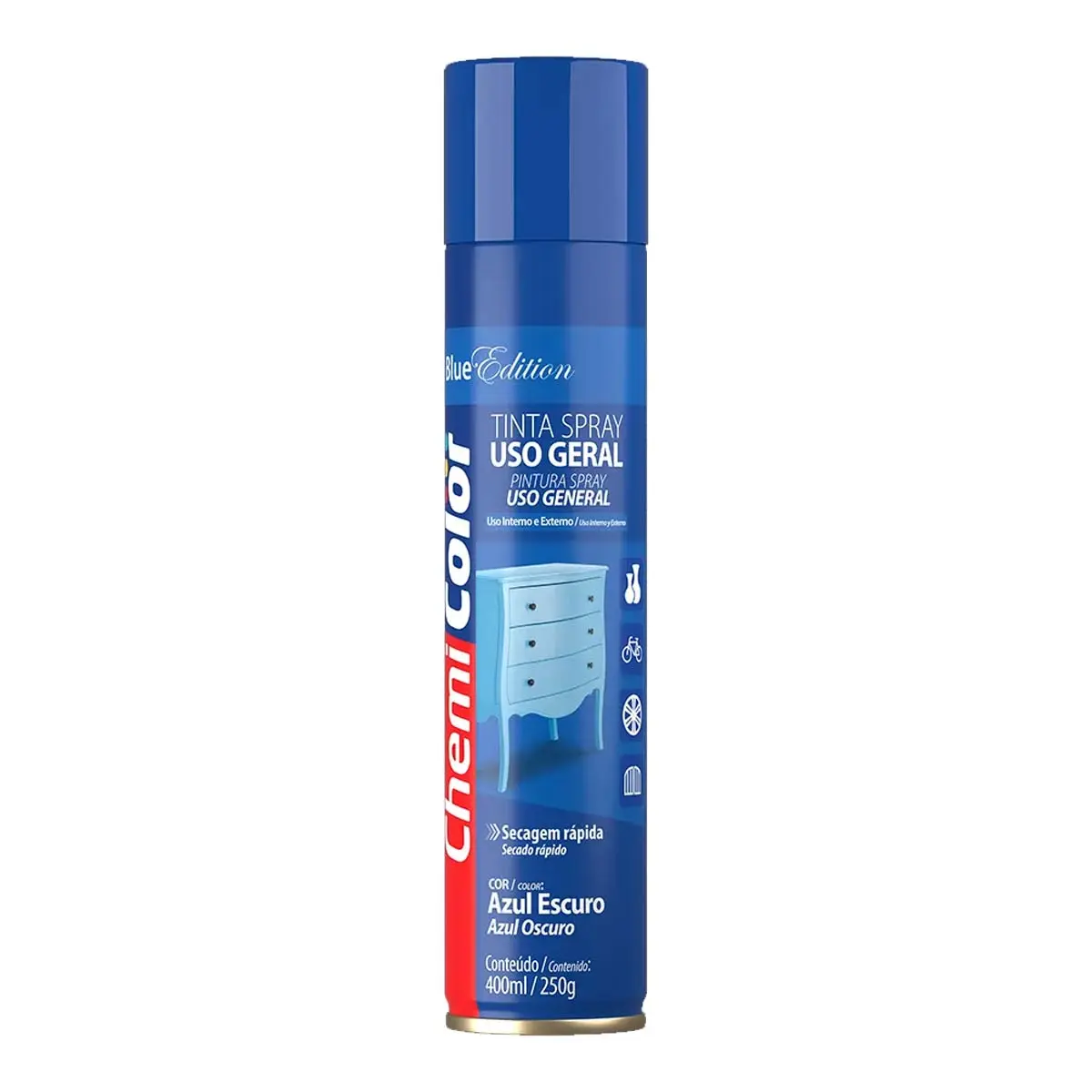 Tinta Spray Uso Geral Chemicolor Azul Escuro 400ml