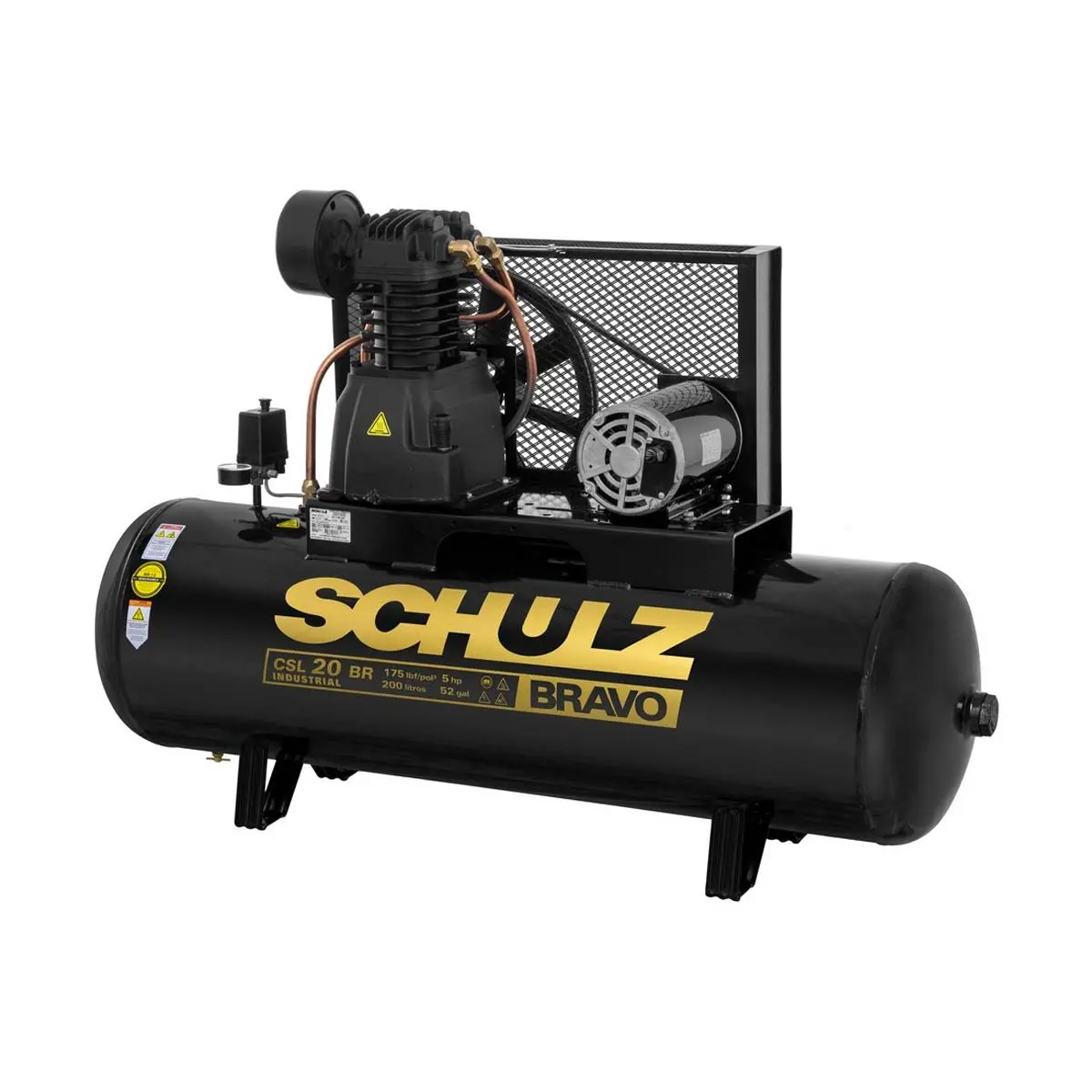 Compressor de Ar Bravo CSL 20BR/200 5HP 200L 220/380V Schulz