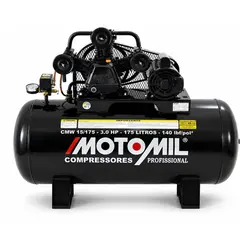 Compressor CMW-15/175 3HP 175L 140Lbs trifásico 220/380V Motomil