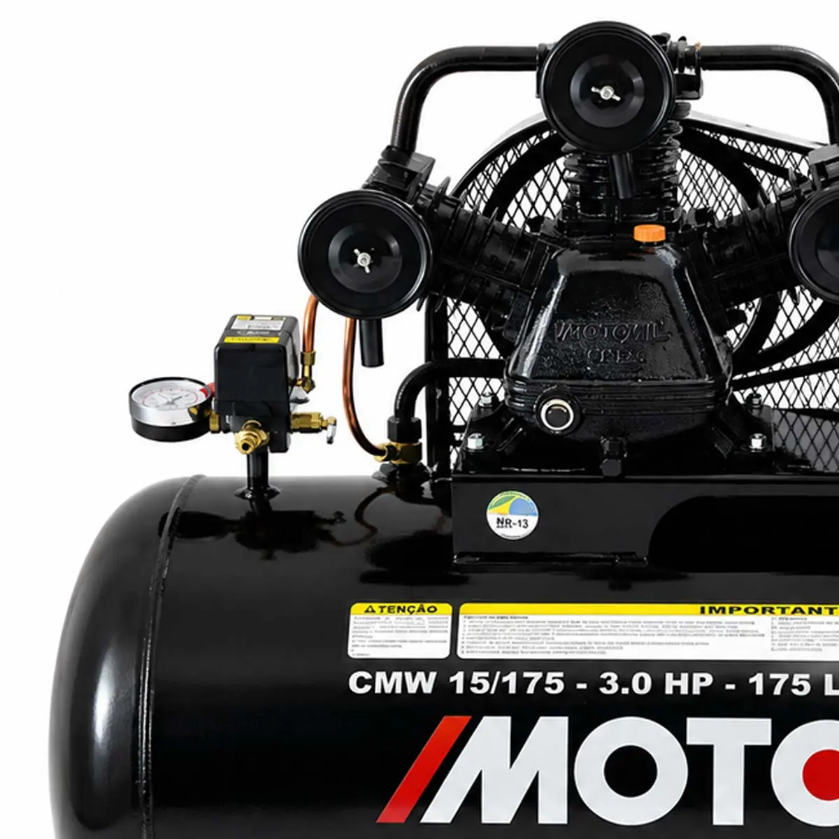 Compressor CMW-15/175 3HP 175L 140Lbs trifásico 220/380V Motomil