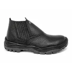 Botina Elástico Bico de PVC Preta Linha Comfort Nº 34