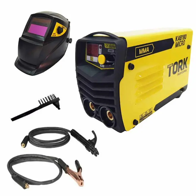 Máquina de Solda Inversora Kab 180 Micro IE 6180 Com Máscara de solda Super Tork