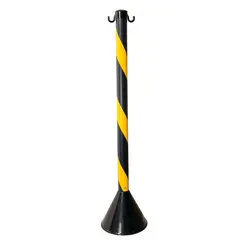 Pedestal de Plástico Zebrado Preto e Amarelo 95 cm Plastcor