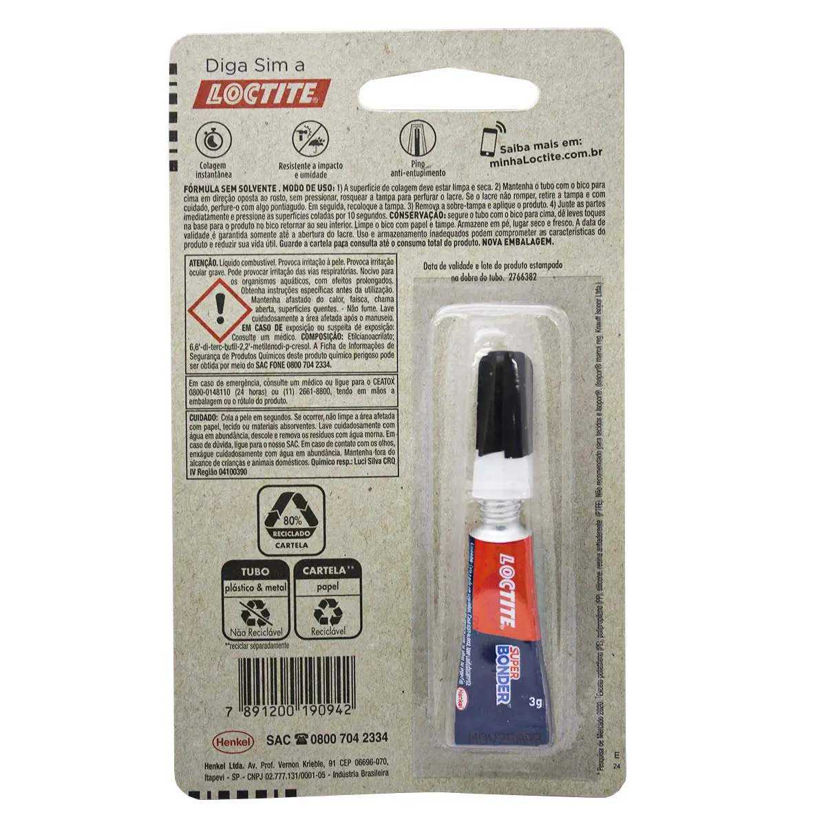 Cola Super Bonder 3g Original Adesivo Instantâneo Loctite