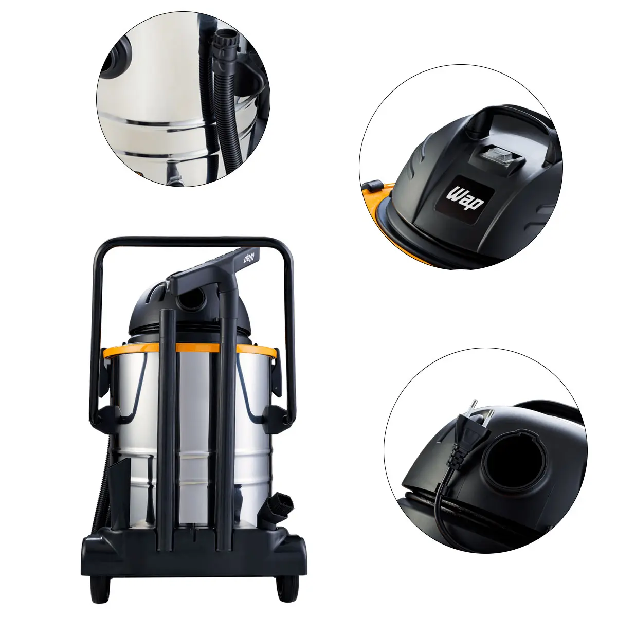 Aspirador de Água e Pó 1600W 50L GTW Inox Wap 220V