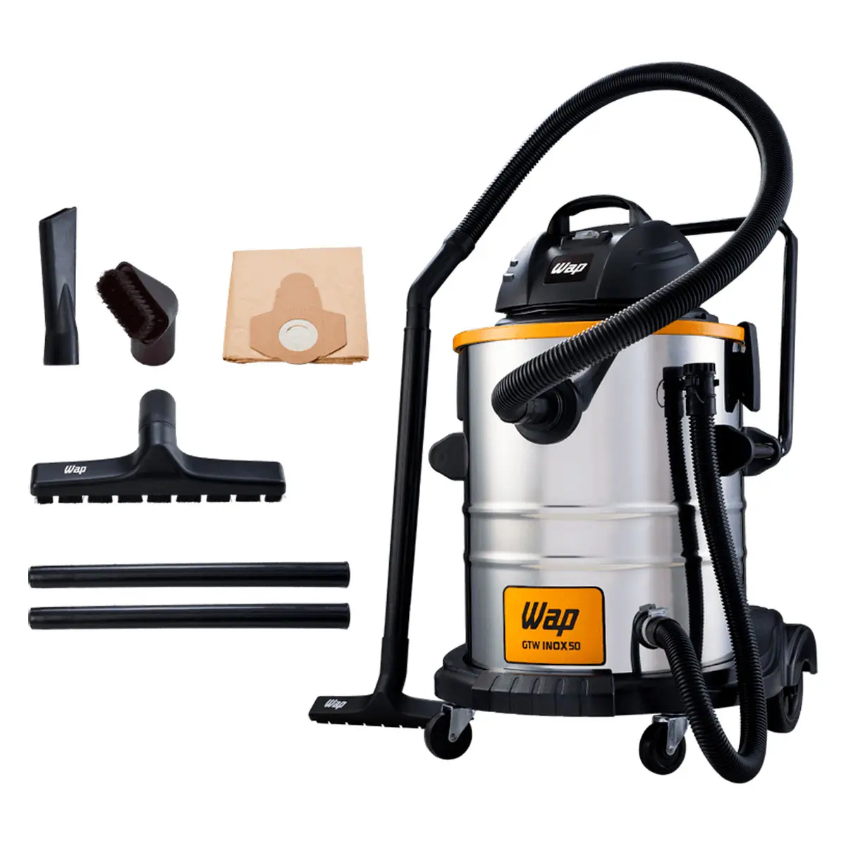Aspirador de Água e Pó 1600W 50L GTW Inox Wap 127V